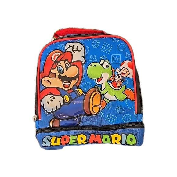 SUPER MARIO & YOSHI Nintendo Lunch Box Dual-Chamber BPA-Free Insulated New - Picture 1 of 5